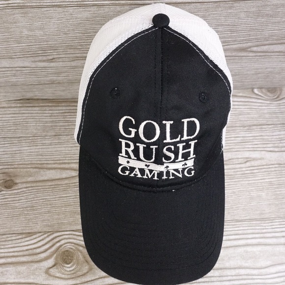 GOLD RUSH GAMING GAMBLING CASINO BLACK PROMO SNAPBACK BASEBALL HAT CAP - Picture 3 of 8